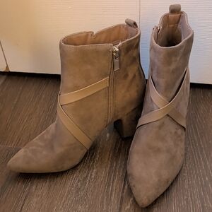 Beautiful Tan Faux Suede Booties
